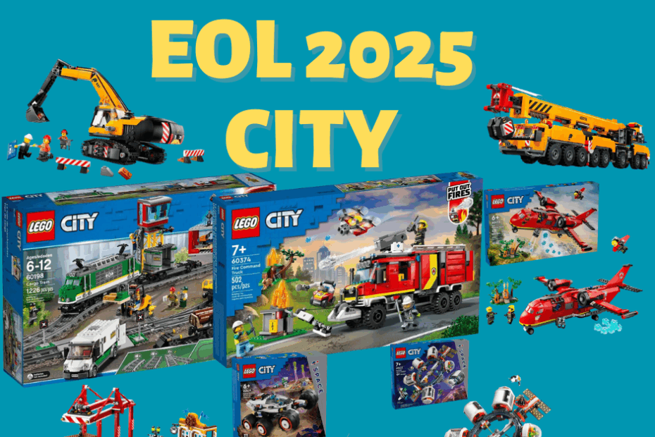 LEGO City EOL 2025: Übersicht der auslaufenden Sets mit Güterzug 60198, Feuerwehr 60374, City Space und Baufahrzeugen – Brick-Tracker