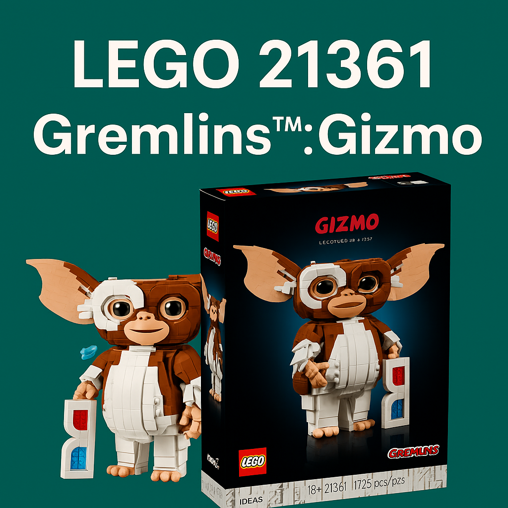 LEGO 21361 Gremlins – baubare Gizmo-Figur aus LEGO Ideas mit 3D-Brille und Wasserspritzer-Element, inspiriert vom Filmklassiker Gremlins (1984)