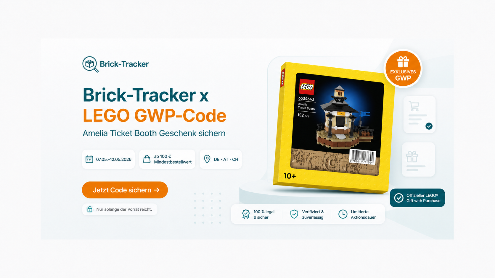 Brick-Tracker x LEGO: Exklusiver GWP-Code für Amelia Ticket Booth ...