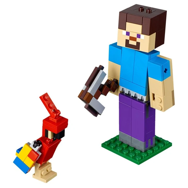 lego minecraft 21148 BigFig Steve mit Papagei