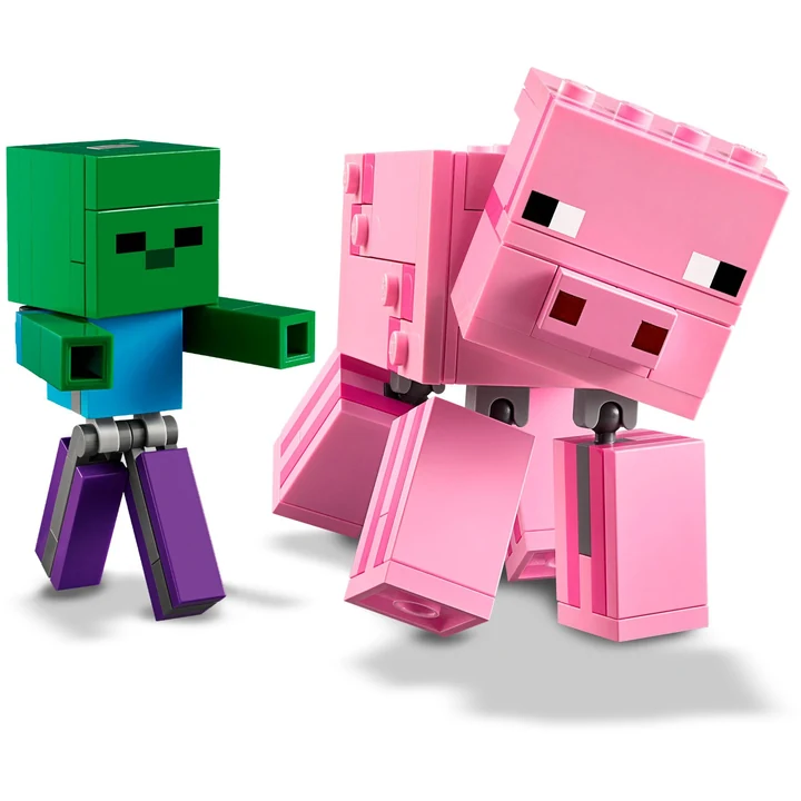 LEGO Minecraft 21157 BigFig Schwein mit Zombiebaby Bild 4
