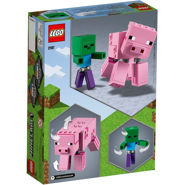 LEGO Minecraft 21157 BigFig Schwein mit Zombiebaby Bild 5