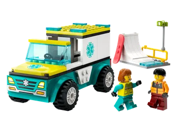 Lego Rettungswagen und Snowboarder
