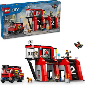 LEGO city 60414 Feuerwehrstation mit Drehleiterfahrzeug

