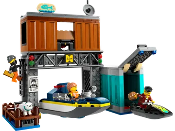 Lego Polizeischnellboot und Ganovenversteck